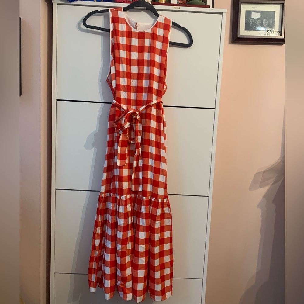 Ann Taylor Gingham Halter Flare Dress EUC - Picture 6 of 8